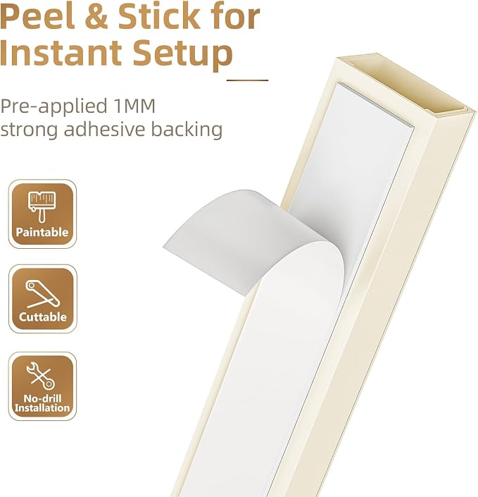 Delamu Beige Cord Hider, 85in Cord Covers - Image 4