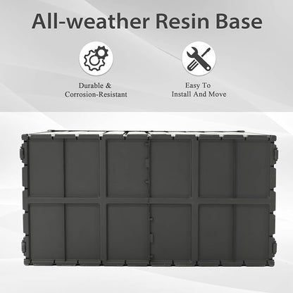 KUIKUI 100 Gallon Deck Box Waterproof, 100 Gallon Outdoor Storage Box, Metal - Image 3