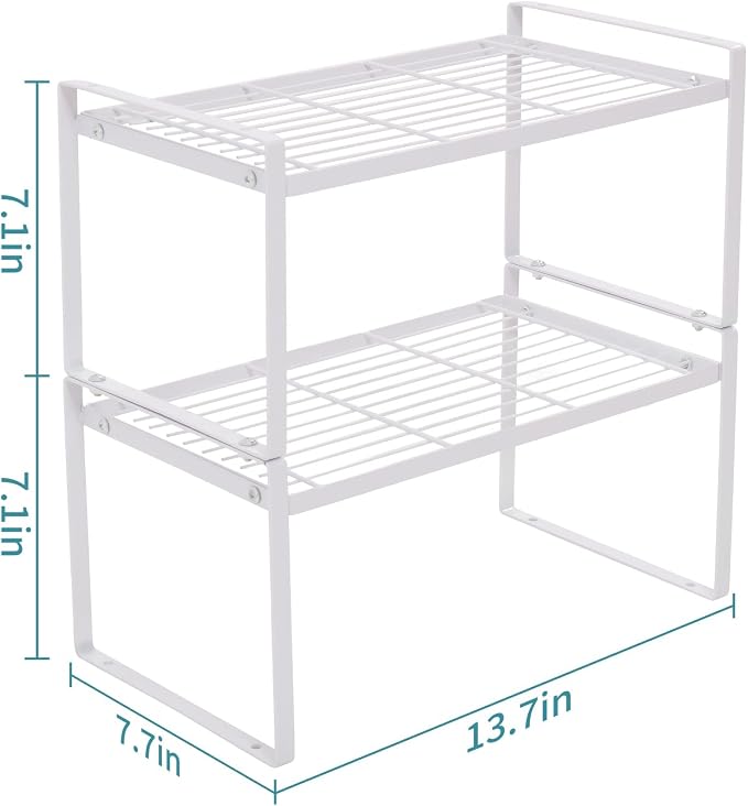 MiaLi Cabinet Organizer Shelf, Stackable Kitchen Bathroom Organizers and Storage - Image 2