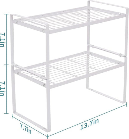 MiaLi Cabinet Organizer Shelf, Stackable Kitchen Bathroom Organizers and Storage - Image 2