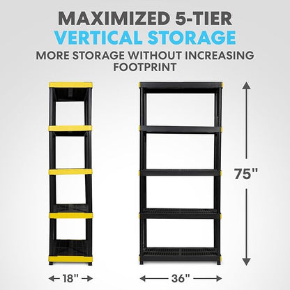 Simpli-Magic 5-Tier Heavy Duty Plastic Storage Shelving Unit, Garage & Basement - Image 2