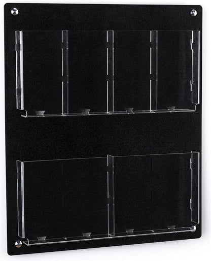 Displays2go Acrylic Wall Mounted Magazine Rack, 4-8 Adjustable Pockets - Image 3