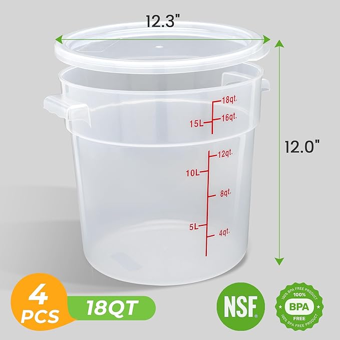 4 Pack Round Food Storage Containers - Image 2