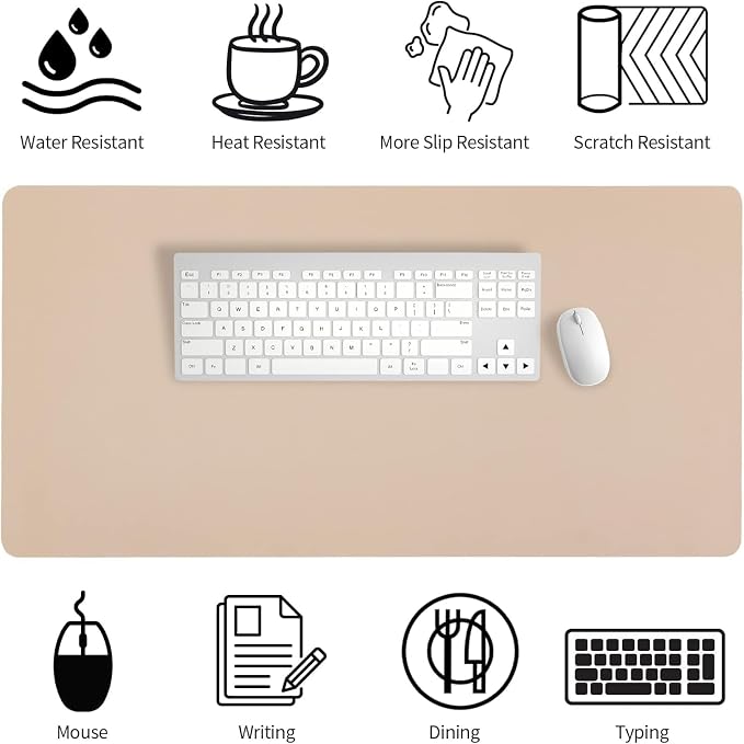 Bloss Leather Desk Pad and Keyboard Wrist Rest, Large Mouse Pad + Keyboard - Image 4