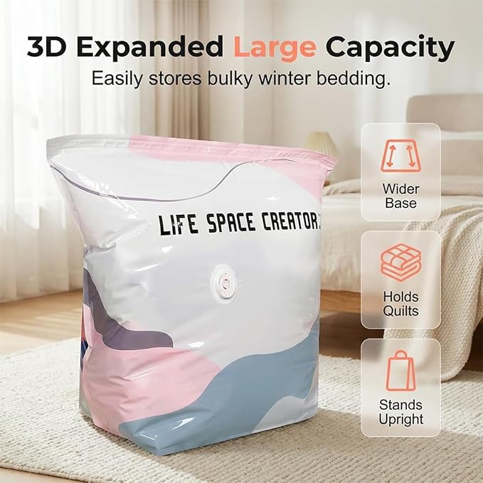 2PCS No Pump Vacuum Storage Bags, Upgrade Large Storage Compression Bags - Image 4