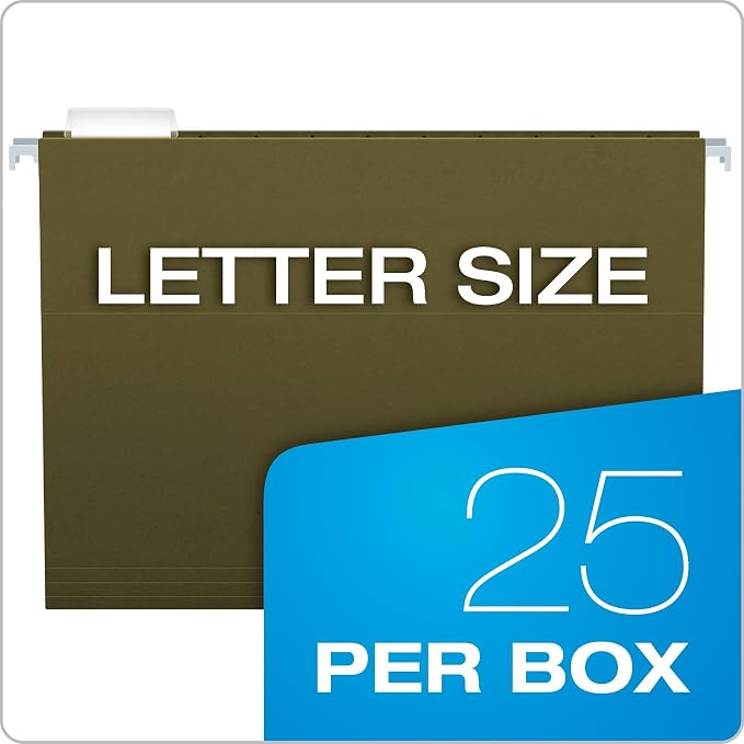 Pendaflex Hanging File Folders, Letter Size, Standard Green, 1/5-Cut Adjustable - Image 5