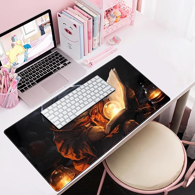 Magical Cat Desk Mouse Mat Black Vintage Desk Pad Playmat - Image 7