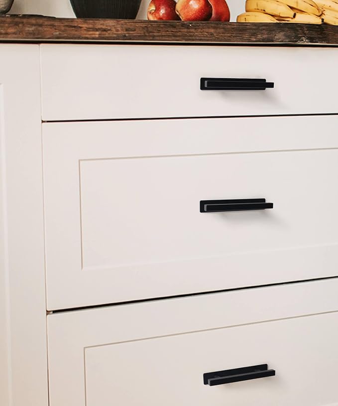 RVPEKUPE 2 Pack Self Adhesive Cabinet Handles Matte Black No Drill Drawer Pulls - Image 6