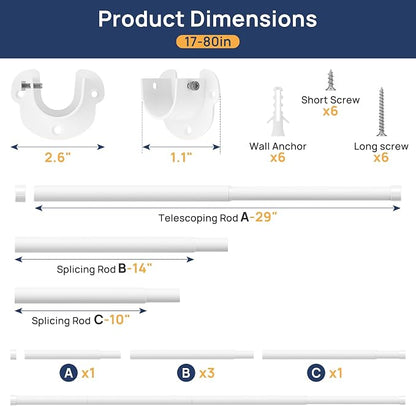 ENJOYBASICS 17-80" Heavy Duty Closet Rod - Image 2