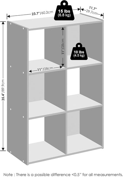 Furinno PELLI Book Shelf, 6-Cube Bookshelf, Cube Storage Organizer Bookcase - Image 2