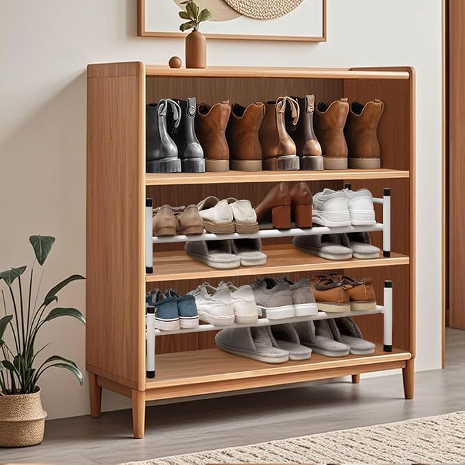 STORAGE MANIAC Expandable Shoe Rack, 4 Pairs Stackable Small Shoe Rack - Image 2