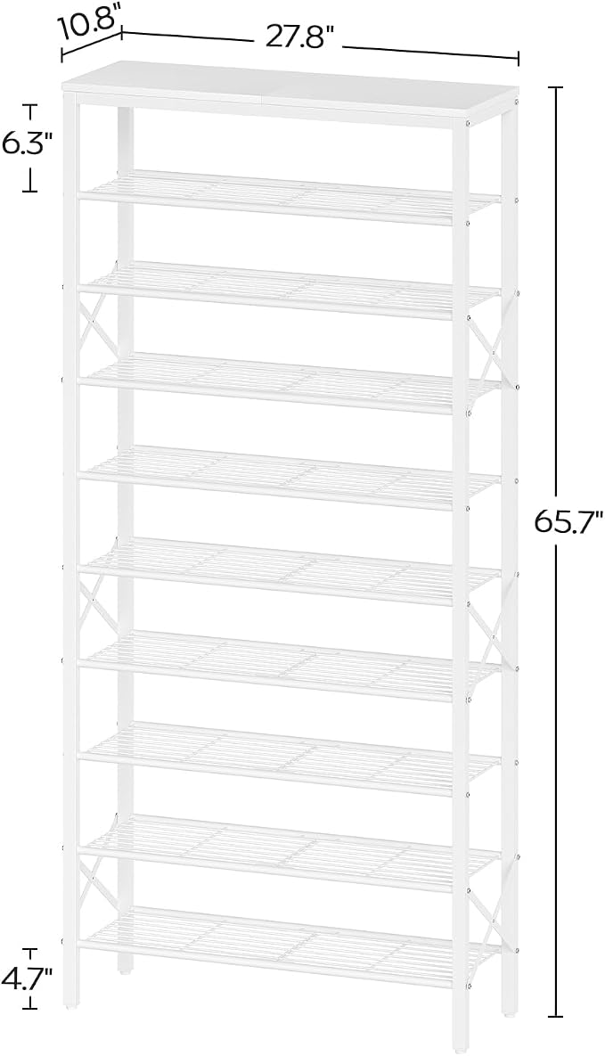 YATINEY 10 Tier Shoe Rack, Large Capacity Shoe Storage Organizer Holds 40 Pairs - Image 3