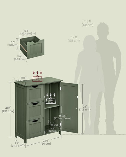 VASAGLE Floor Storage Cabinet, Freestanding Storage Unit - Image 3
