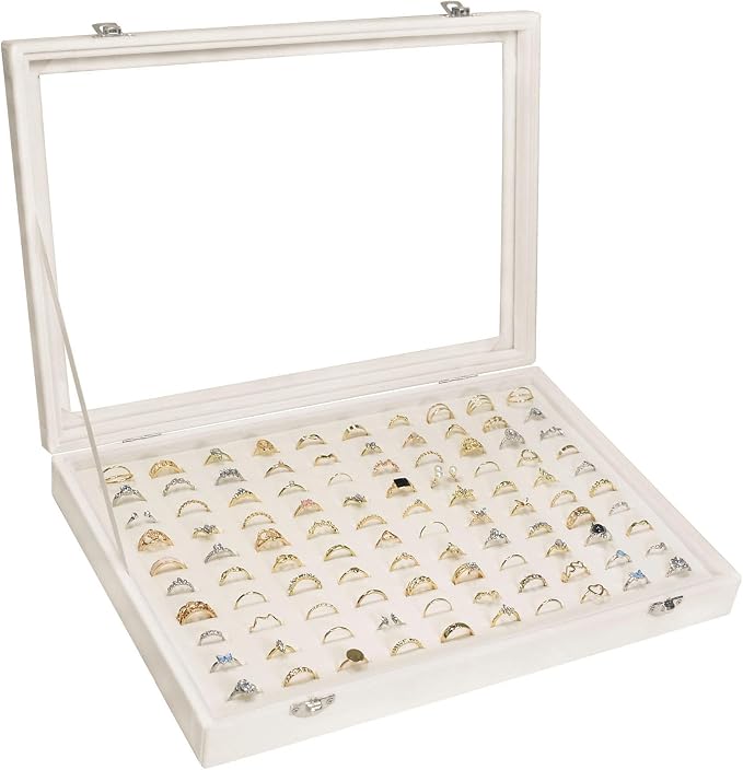 Velvet Ring Display Tray Organizer Box by Siveit