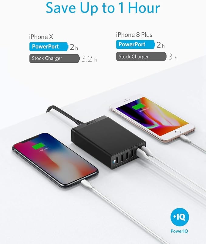 Anker Desktop Charger, 60W 6 Port USB Multiple Charging Hub, PowerPort 6 - Image 5