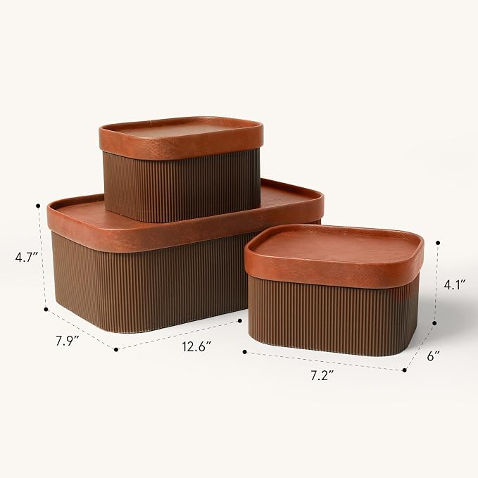 LA JOLIE MUSE Fluted Cardboard Storage Baskets - Image 5