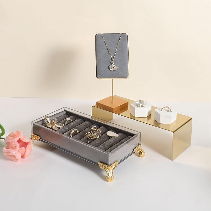 GemeShou Grey velvet necklace display stands - Image 3