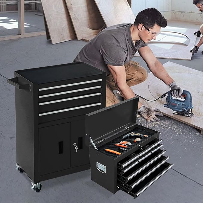 13-Drawer Double Doors Handle Rolling Tool Chest, 2 in 1 Detachable Rolling - Image 2