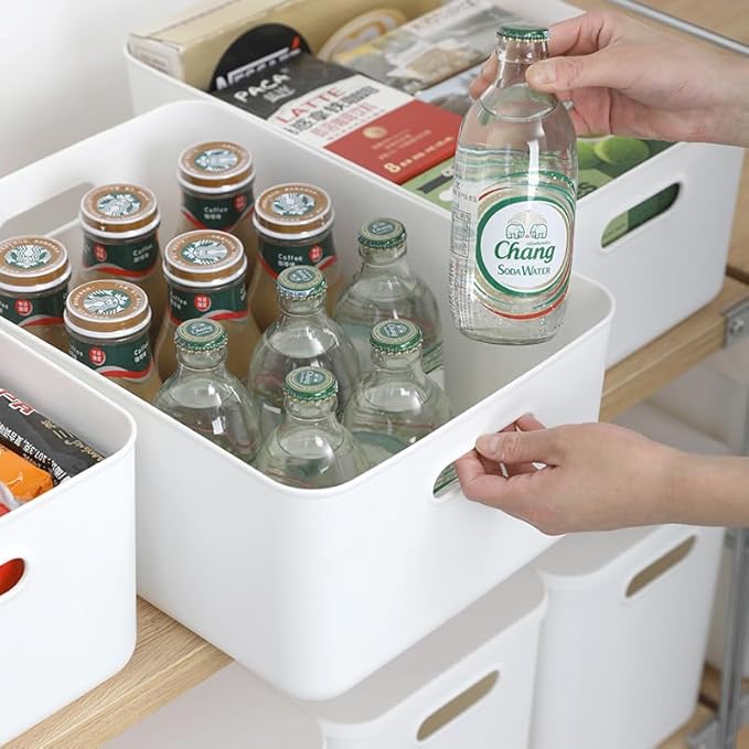 4 pack large plastic White storage bins Baskets, Toy Box Chest - Image 3