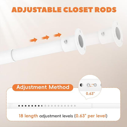 Heavy Duty Closet Rod 17-70 Inches, Adjustable, 1.1 Inches Diameter, Suitable - Image 5