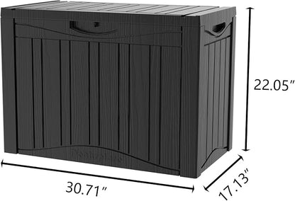 50 Gallon Plus Resin Deck Box, Waterproof Outdoor Storage Box - Image 6