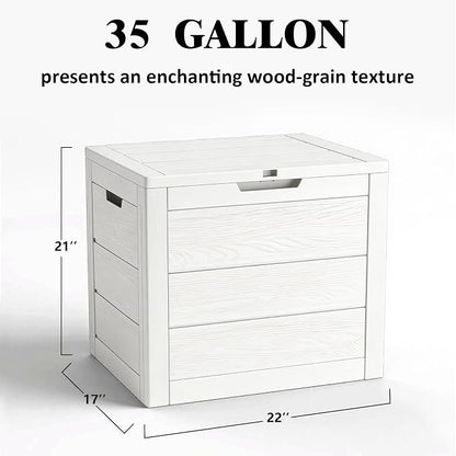 35 Gallon Deck Box, Lockable Waterproof Resin Storage Box - Image 2