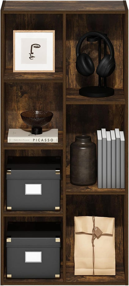 Furinno LUDER Book Shelf, 7-Cube Bookshelf, 9.4 x 19.5 x 41.7, - Image 5