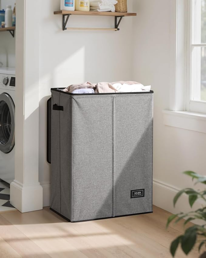 SOLEDI Laundry Hamper with Lid 130L Large & Tall Collapsible Laundry Basket - Image 2