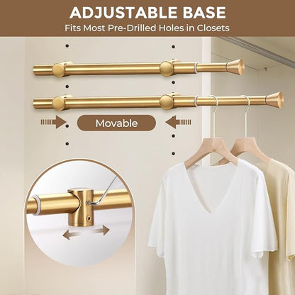 12" Valet Rod for Closet Pull Out, Heavy Duty Slide-Out Closet Rod for Hanging - Image 2