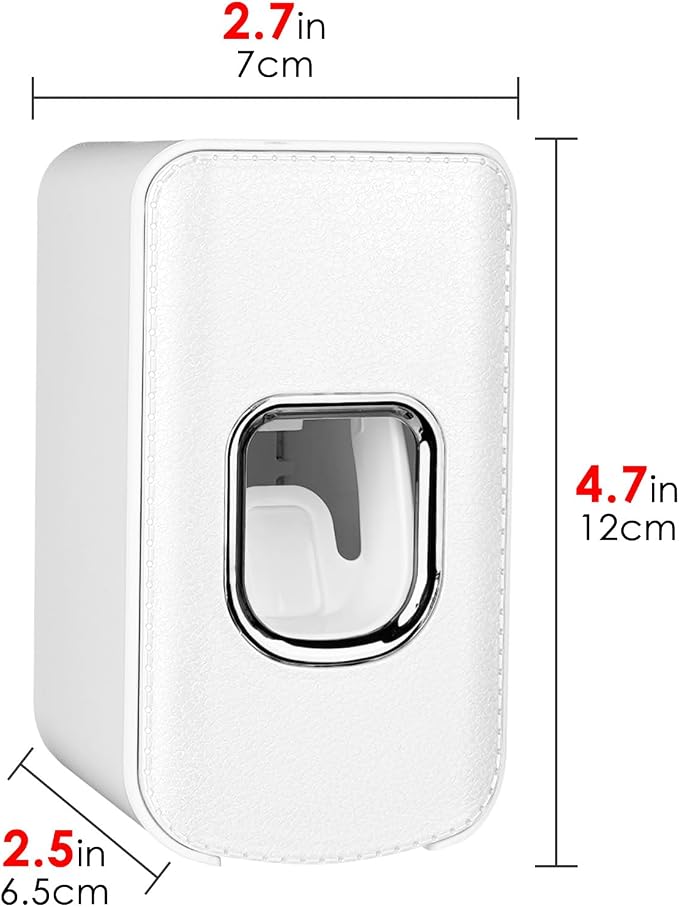 2 Slot Toothbrush Holder and Toothpaste Dispenser Wall Mounted, Automatic - Image 4