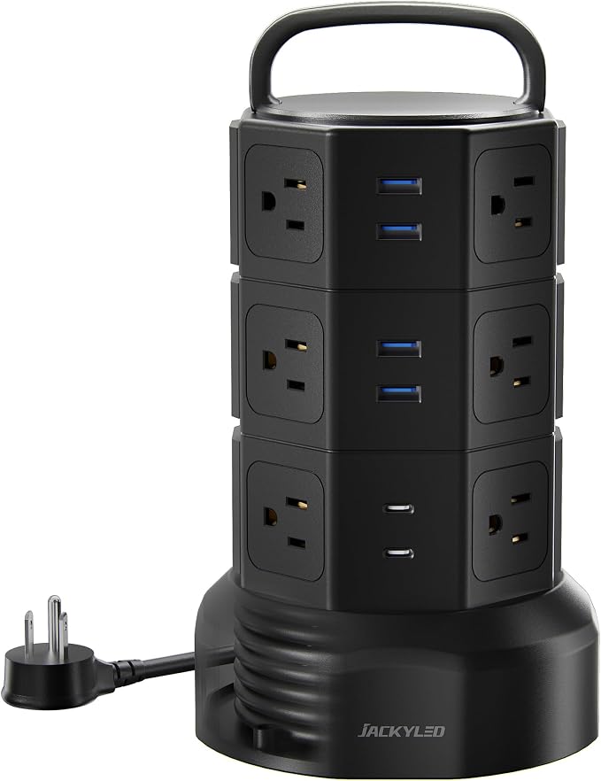 Power Strip Tower Surge Protector, JACKYLED 1625W 13A Outlet Surge Electric - Image 9
