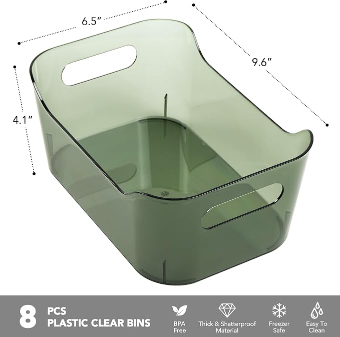 Tiawudi 8 Pack Plastic Storage Bins, Home Edit and Cabinet Organizers - Image 2