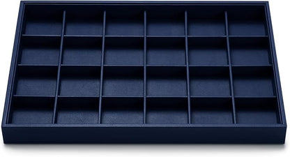Oirlv Stackable Premium Leather Jewelry Trays 24 Grid Jewelry Organizer by Oirlv