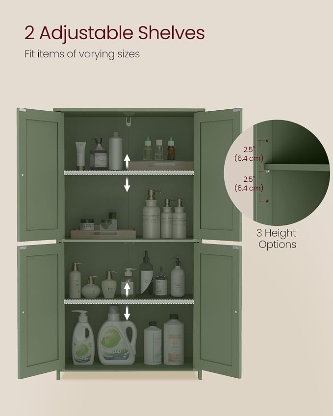 VASAGLE Floor Storage Cabinet, Shaker Cabinet - Image 4