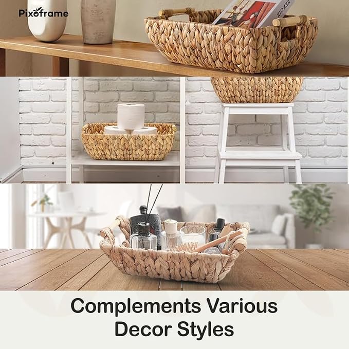 Large Rectangular Handwoven Wicker Basket - Image 6