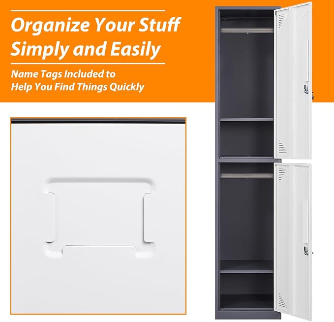 Metal Locker for Home, Dressing Room, Lockable Locker Cabinet - Image 5