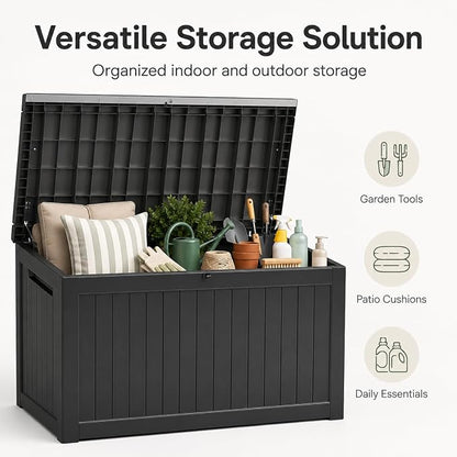 270 Gallon Extra Large Deck Box Outdoor, Resin Storage Box Outdoor Waterproof - Image 6