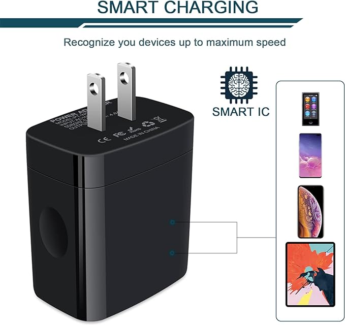 Wall Charger, USB Charger Adapter, AILKIN 4.8A 4Multi Port Fast Charging | USBA - Image 3