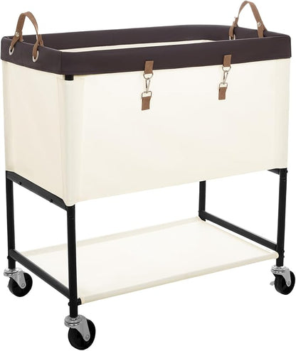 StorageWorks Laundry Cart, 2 Tier Rolling Basket by StorageWorks
