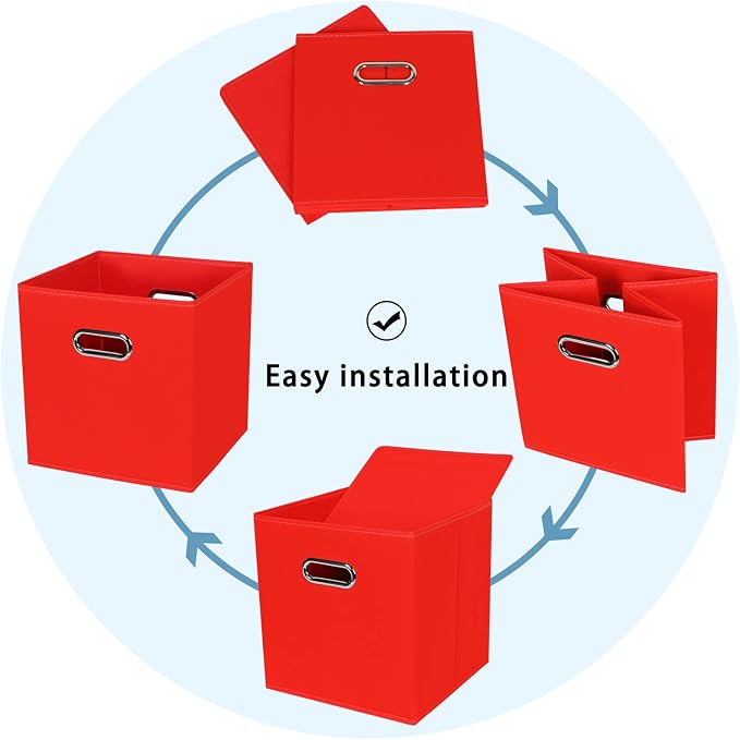 Fabric Cubby Storage Bins, Cube Organizer Bin Foldable Storage Boxes - Image 6