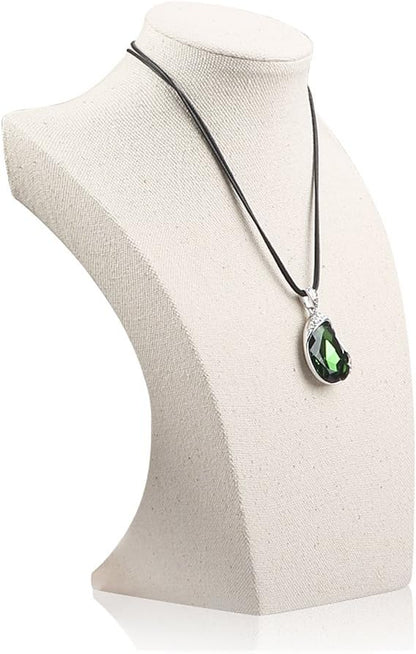 Oirlv Linen Necklace Display Bust 3D Necklace Organizer Jewelry Display Holder by Oirlv