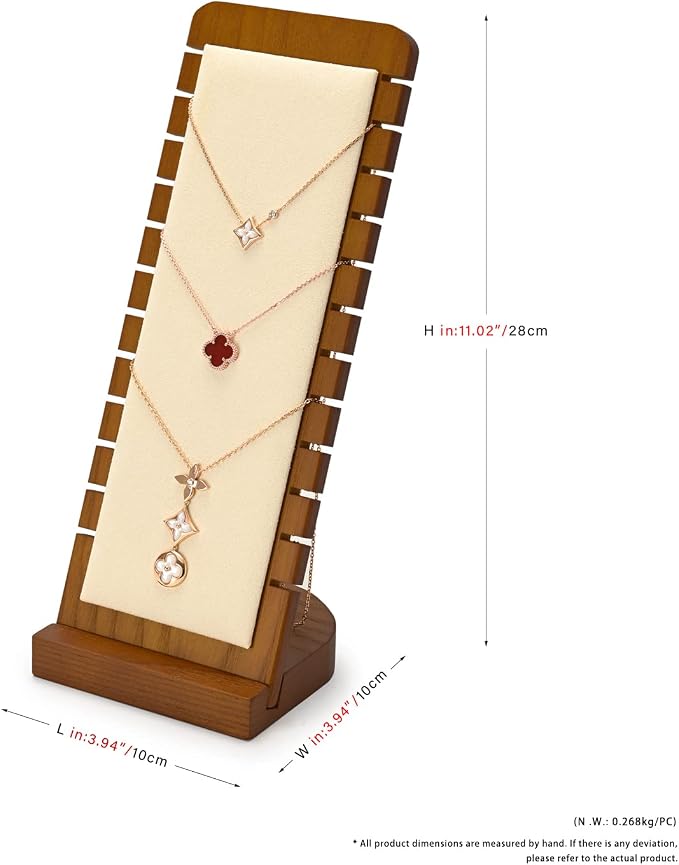 Oirlv Solid Wood Necklace Organizer Showcase Necklace Display Stand Jewelry - Image 8