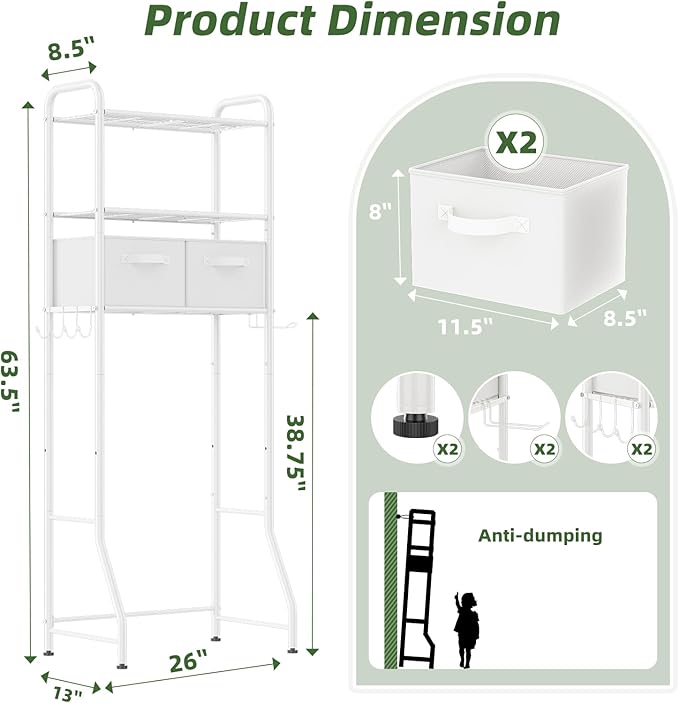 Simple Trending Over The Toilet Storage Rack - Image 3