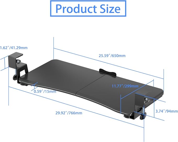 suptek Keyboard Tray Under Desk Pull Out - Image 6