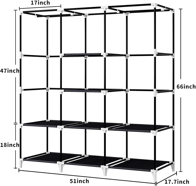 Portable Closet, 51 Inch Wardrobe Closet - Image 4