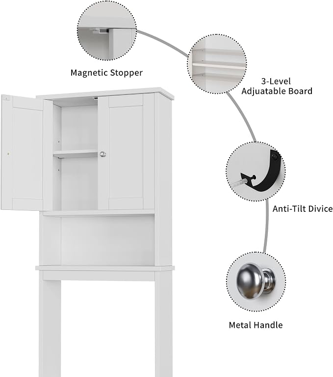 Shintenchi Over the Toilet Storage Cabinet, Bathroom Shelf Organizer - Image 7