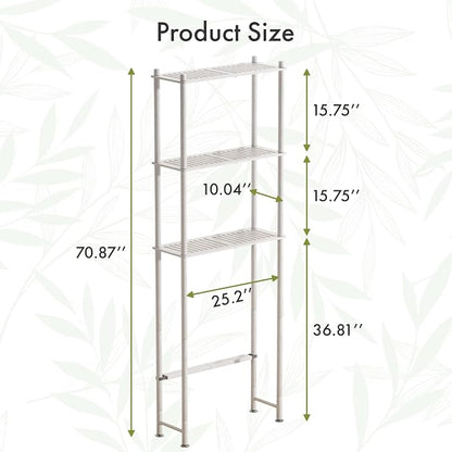 AmazerBath Bamboo Over The Toilet Storage Shelf, 3-Tier Bathroom Over Toilet - Image 2