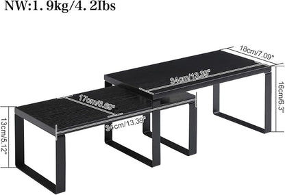 YMYNY Cabinet Shelf Organizer, Countertop Shelves Set of 2, Kitchen Spice Racks - Image 3