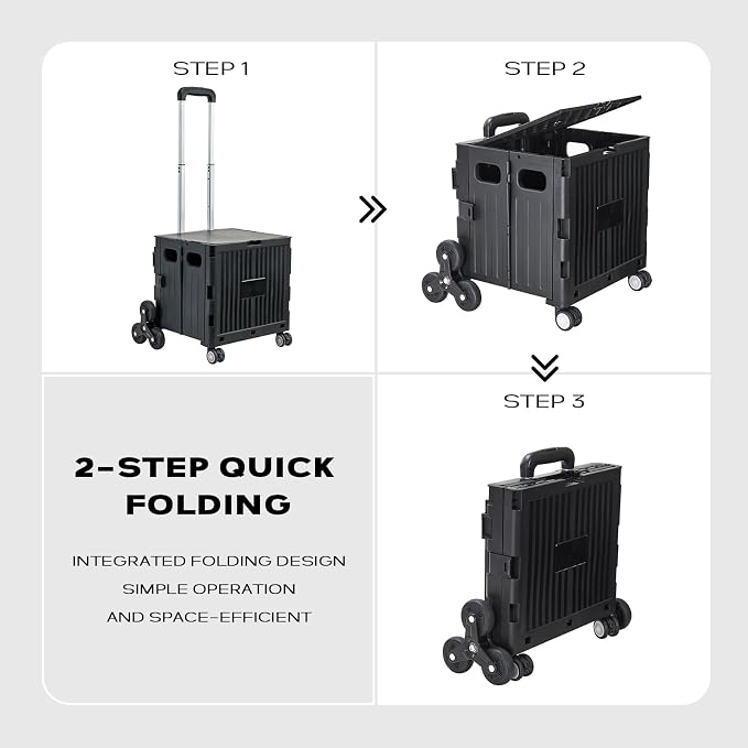 Utility Cart Foldable Shopping Cart Book Storage Cart, - Image 8