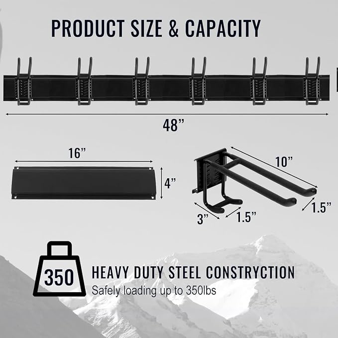 Wall Mount Tool Storage Rack, Garage Organization, Heavy Duty Garage Storage - Image 5